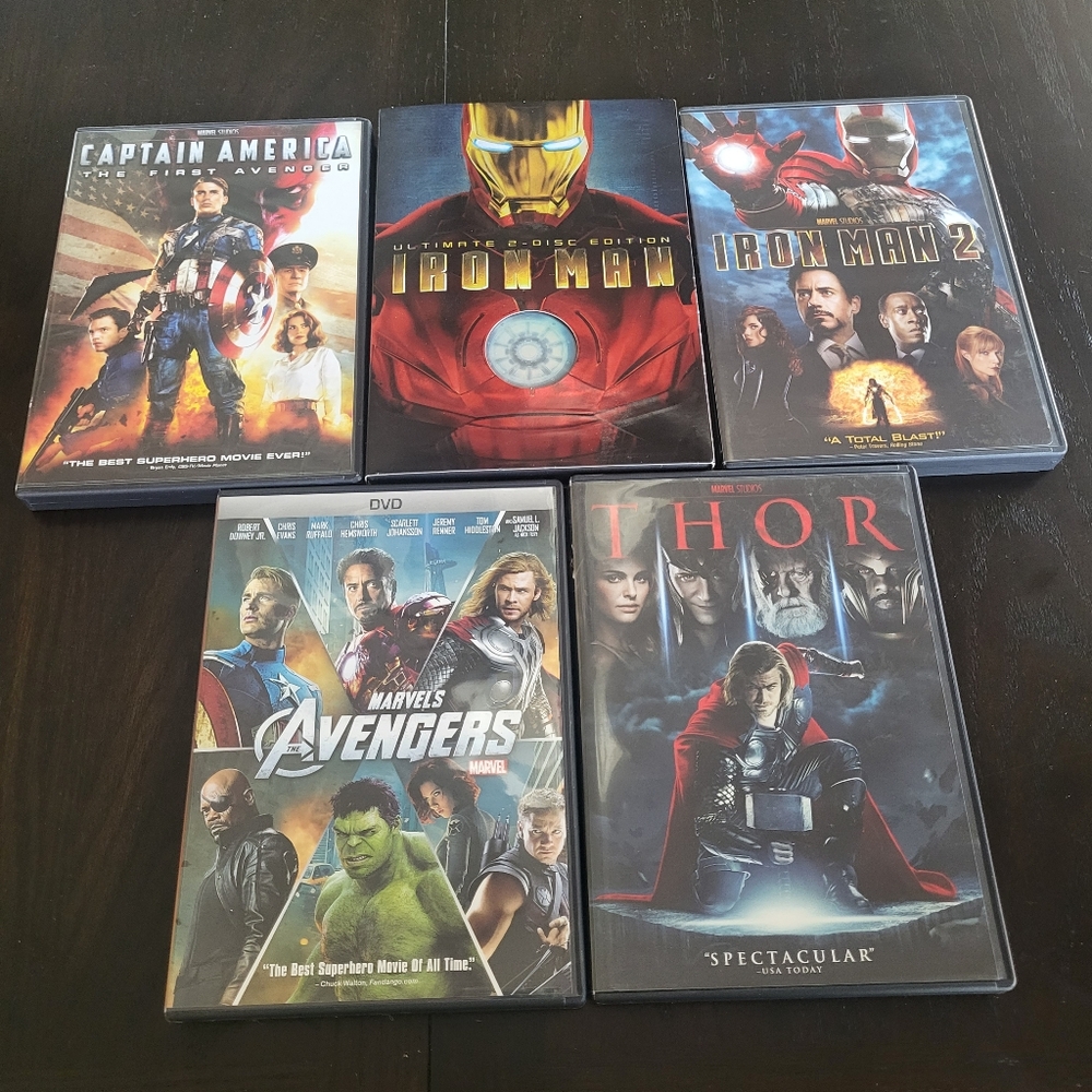 Infinity Saga Partial‎ DVD Bundle Capt America, Iron Man (1 &2) Thor, Avengers